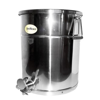 Abfüllkübel 35 kg aus Edelstahl-Ausgießer